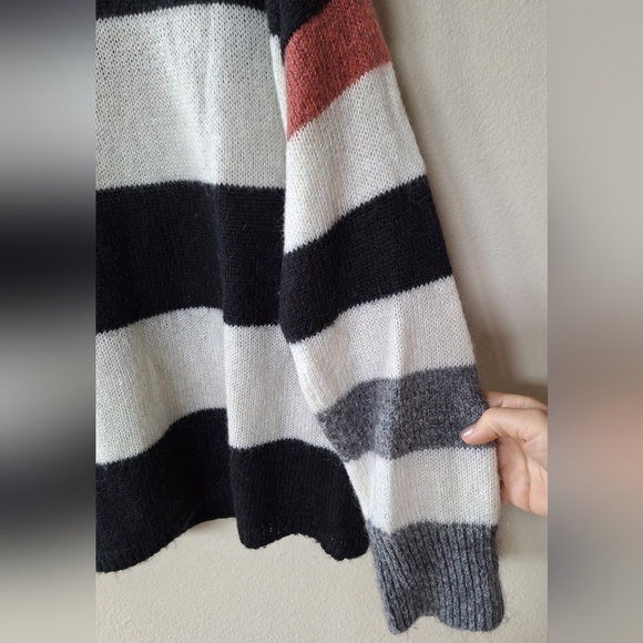 All Saints Suwa Jumper/Sweater Mohair Blend Oversized Striped Womens size M - Picture 4 of 7